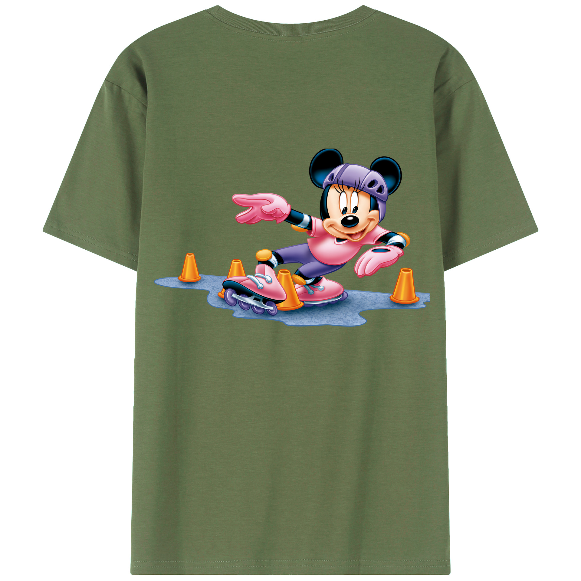 （画像用） ミッキーマウス Mickey Mouse 綿100％ メンズ半袖Tシャツ（バックプリント） 通気性